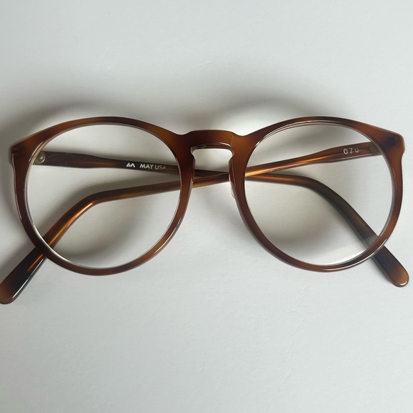 VINTAGE Brown Round Glasses FRAMES ONLY by MAY USA - Picture 5 of 11